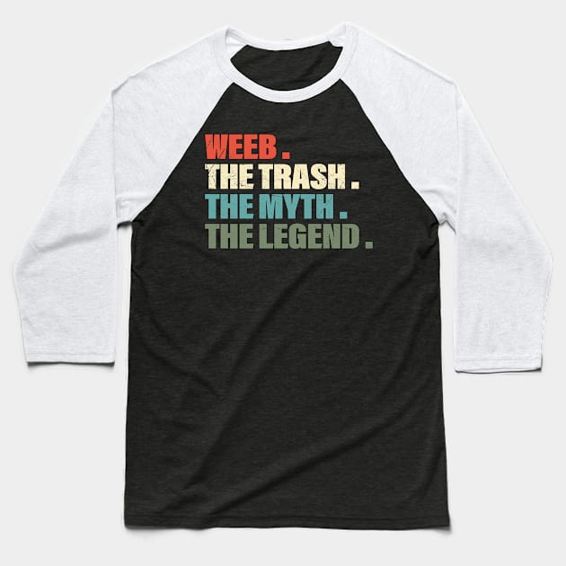 Weeb Trash Weeaboo Stuff Vintage Anime Meme Baseball T-Shirt by Alex21